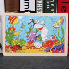 Wooden Animal Puzzle Set for Kids, 24 Pieces