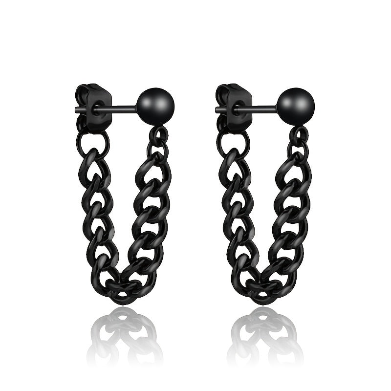 Men's Silver Stud Earrings Small Steel Ball Stainless Steel