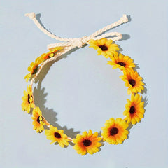 Sun Flower Wreath Headband Small Daisy Seaside Style Hair Accessory