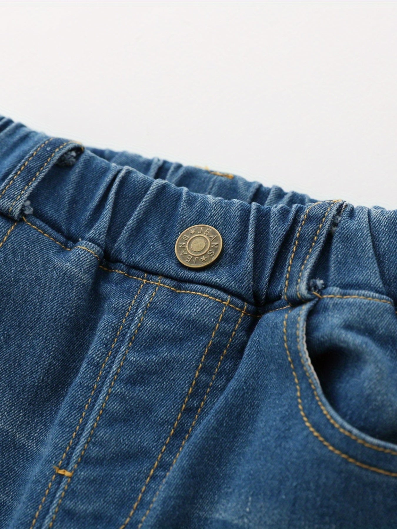 Boys Elastic Waist Denim Pants with Pocket