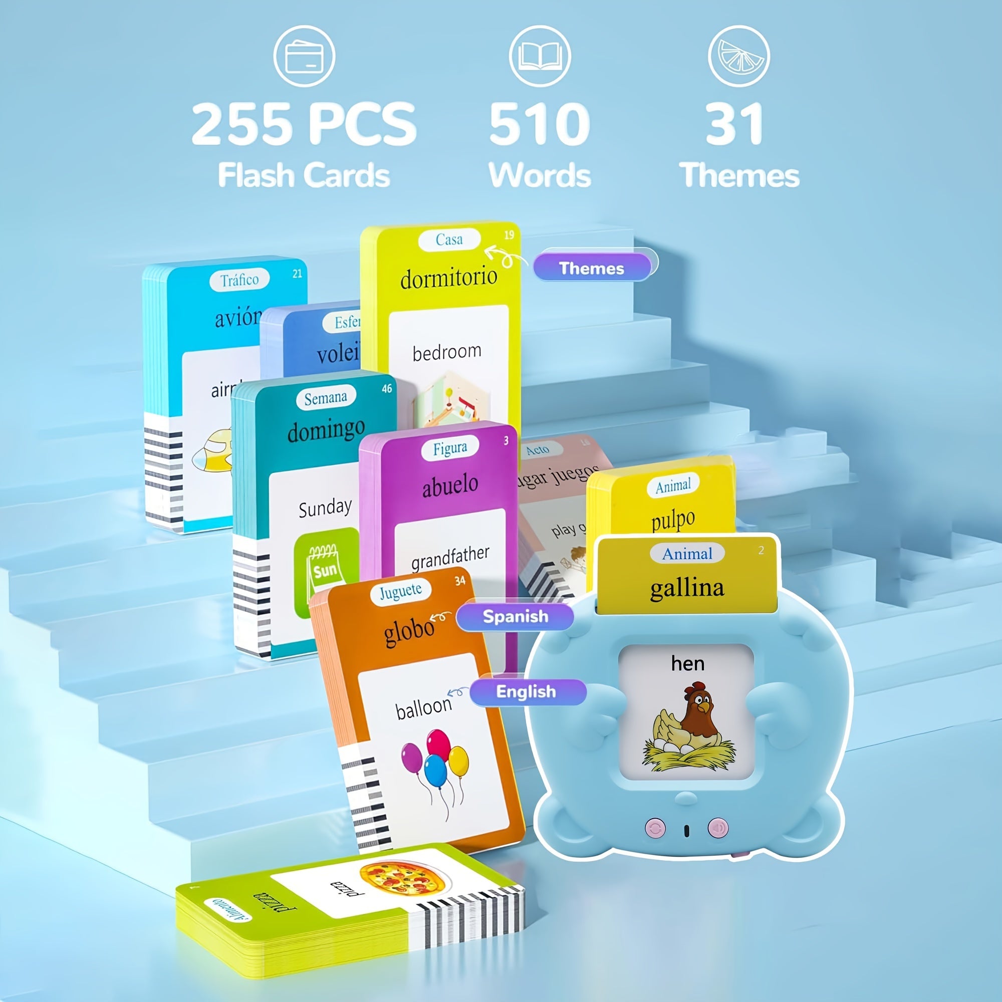 Bilingual Flash Cards for Toddlers: 510 Sight Words Learning