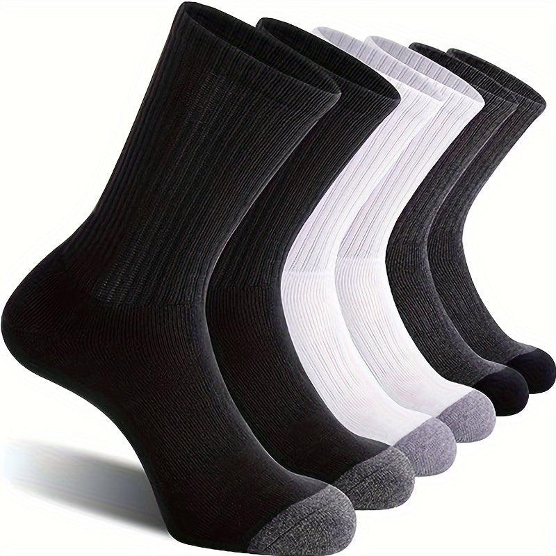 12 Pairs Men's Breathable Sports Socks High Elastic Mid calf Socks