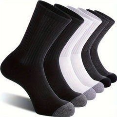12 Pairs Men's Breathable Sports Socks High Elastic Mid calf Socks