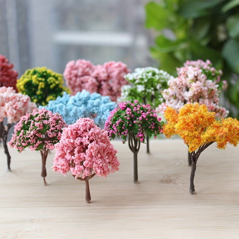 2pcs Mini Sakura Trees Plant Ornament Micro Landscape Craft
