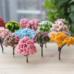 2pcs Mini Sakura Trees Plant Ornament Micro Landscape Craft