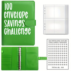 100 Envelopes Challenge Binder & Budget Binder with 25 Sheets Card Film