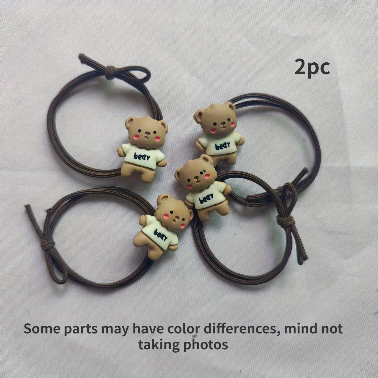 Cartoon Bear Decor Hair Tie Elastic Rubber Band Ponytail Holder Hair Accessories