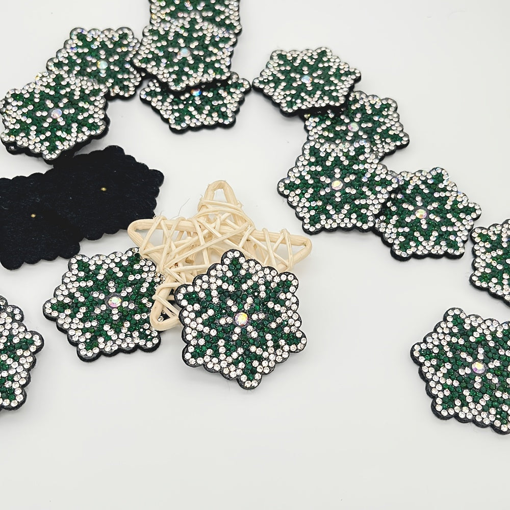 10pcs Rhinestone Snowflake Christmas DIY Decoration Patch Clothing Accessories