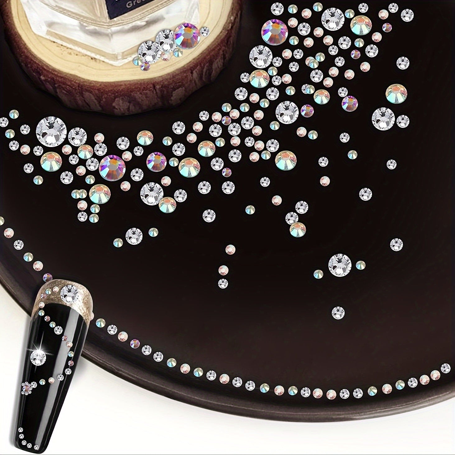 3600pcs AB Nail Art Rhinestones Crystal Gemstones for Nail Accessories