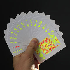 2PCS Fluorescent Waterproof Playing Cards for Poker Gift