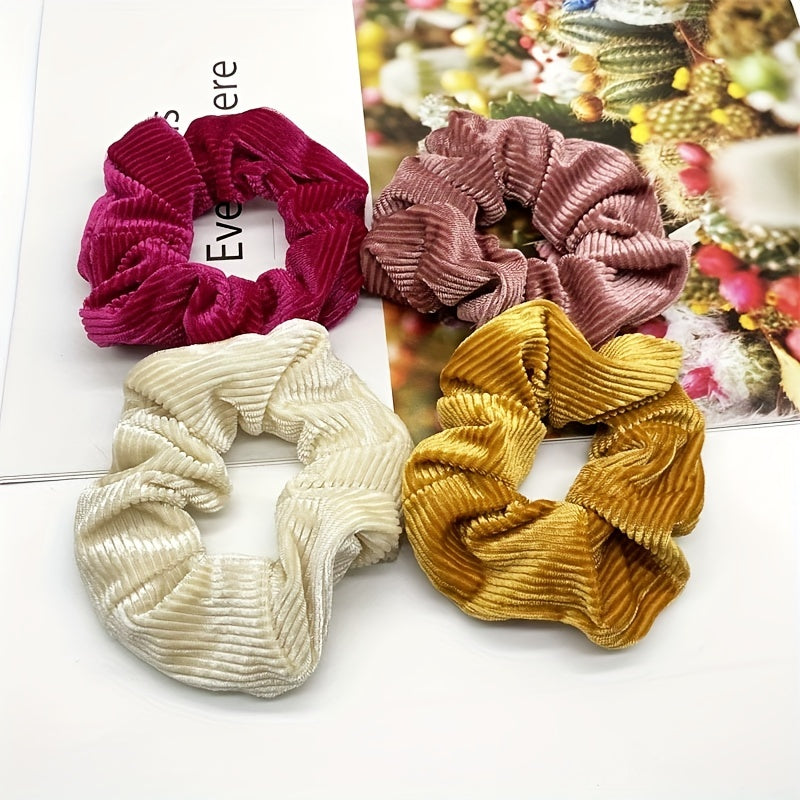 Ladies Large Scrunchie Hair Rings Retro Ponytail Holder Hair Accessories