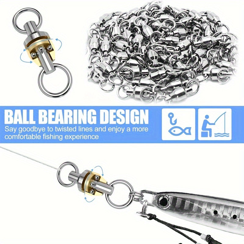 10pcs DUUV Swivels Stainless Steel Ball Bearing With Solid Rings