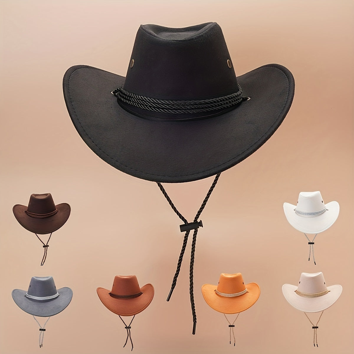 Western Cowboy Cowgirl Hat Jazz Sun Hat Beach Cap Unisex Cowboy Hats