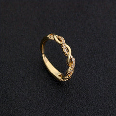 18K Plated Zircon Ring Adjustable Finger Size Jewelry For Men/Women