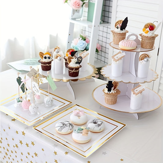 10pcs Disposable Dinner Plate 16 Dessert Plate 