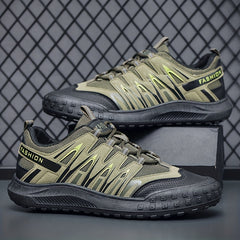 Men's Breathable PU Leather Hiking Shoes Non Slip Sneakers