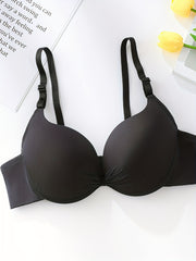 Solid T Shirt Bra Comfortable & Breathable Push Up Bra Women's Lingerie