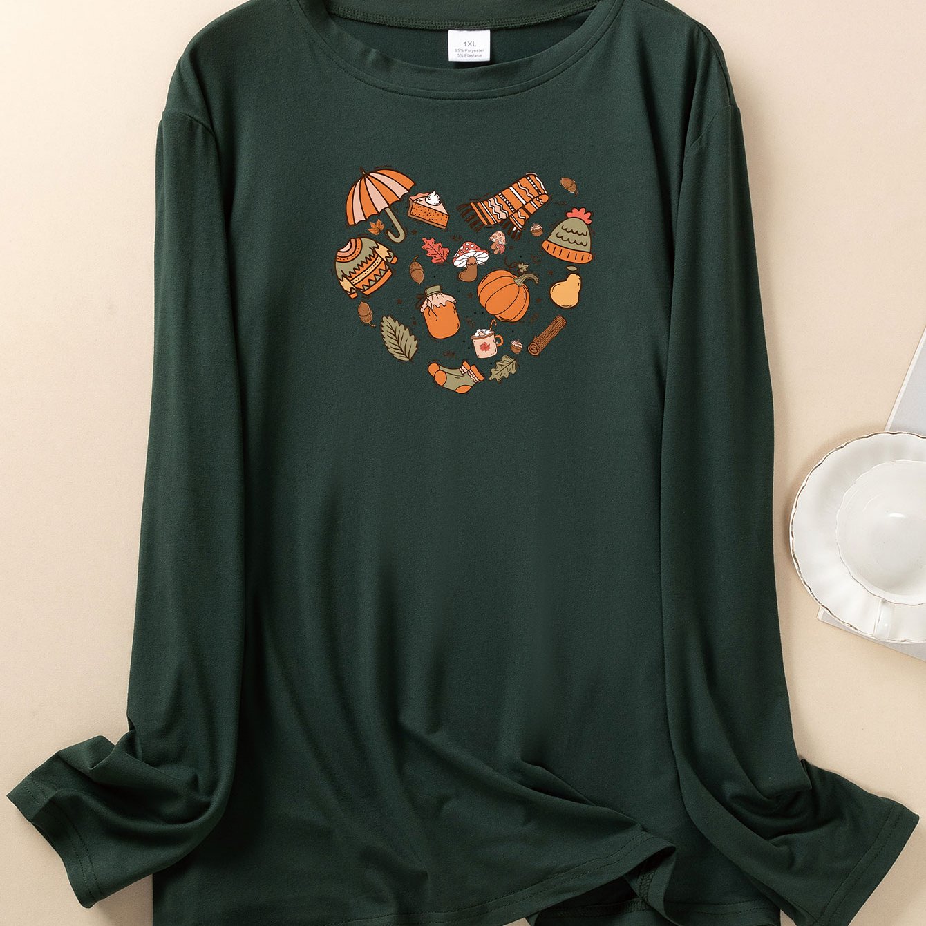  Graphic Print Long Sleeve Lounge Top Women's Paj