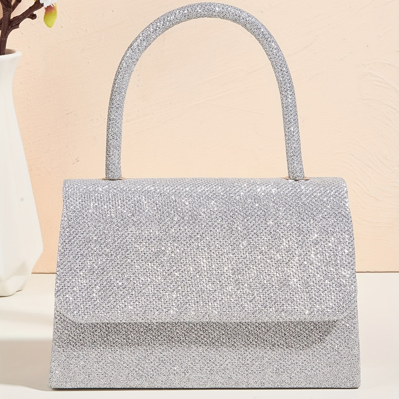 Glitter Satchel Bag Classic Handbag Chain Strap Banquet Bag