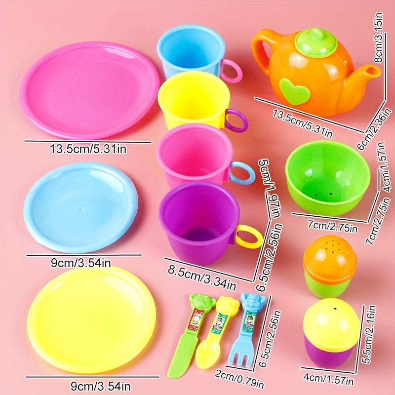 14pcs Colorful Play House Toys Set for Pretend Kitchen Tableware Fun