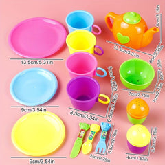 14pcs Colorful Play House Toys Set for Pretend Kitchen Tableware Fun
