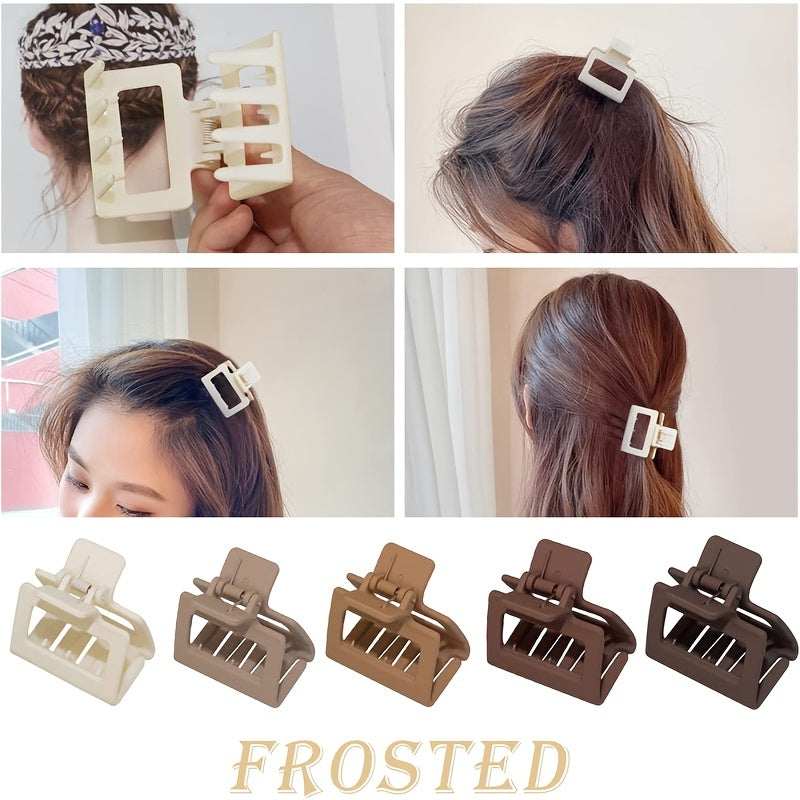 6pcs Mini Square Hair Claw Shark Claw Ponytail Holder Hair Accessories