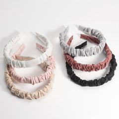 6PCS Solid Satin Hair Band Headdress Head Hoop For Women Girls