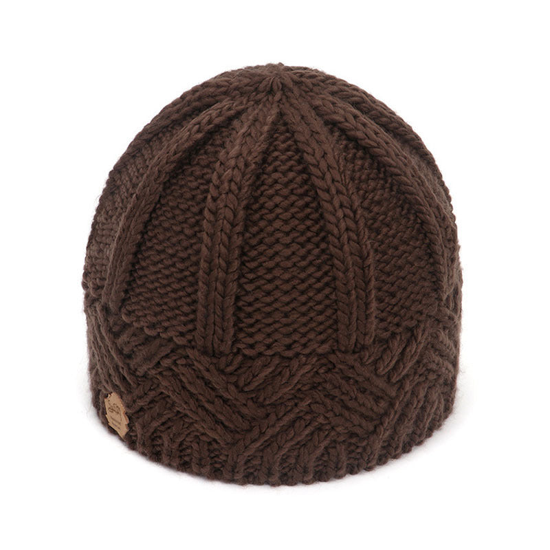 Vintage Ribbed Knit Beanie Hat