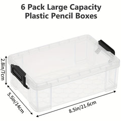 6pcs Plastic Covered Storage Box Stackable Organizer Cosmetics Toys Handicra