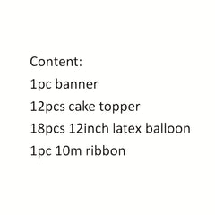 32pc Donut Birthday Party Set Pull Flag Cake Insert Balloon Supplies