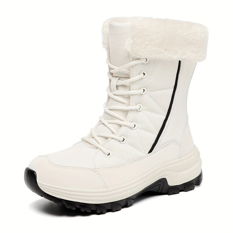 Women's Snow Boots Lace Up Platform Warm Walking Shoes