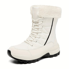 Women's Snow Boots Lace Up Platform Warm Walking Shoes