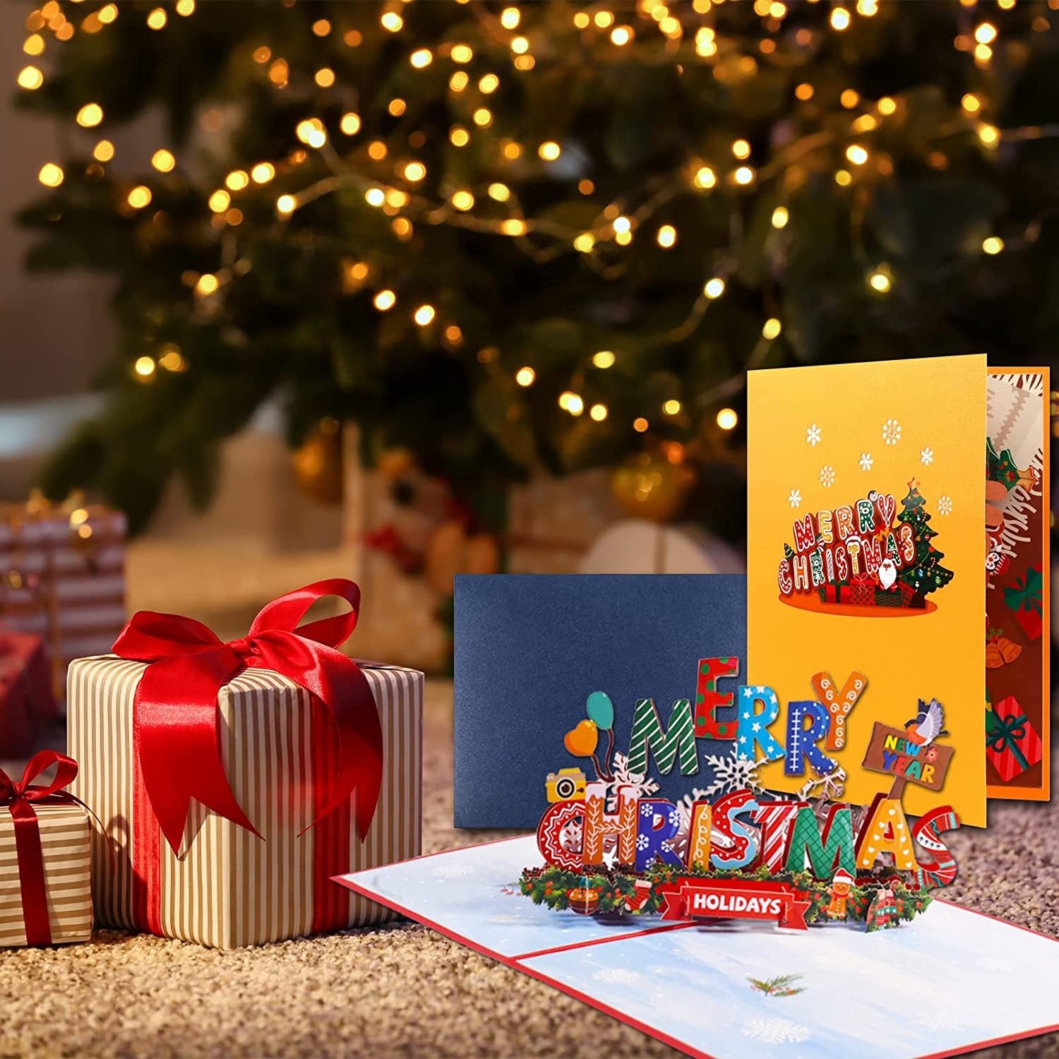 3D Christmas Cartoon Greeting Card - Spread Holiday Cheer