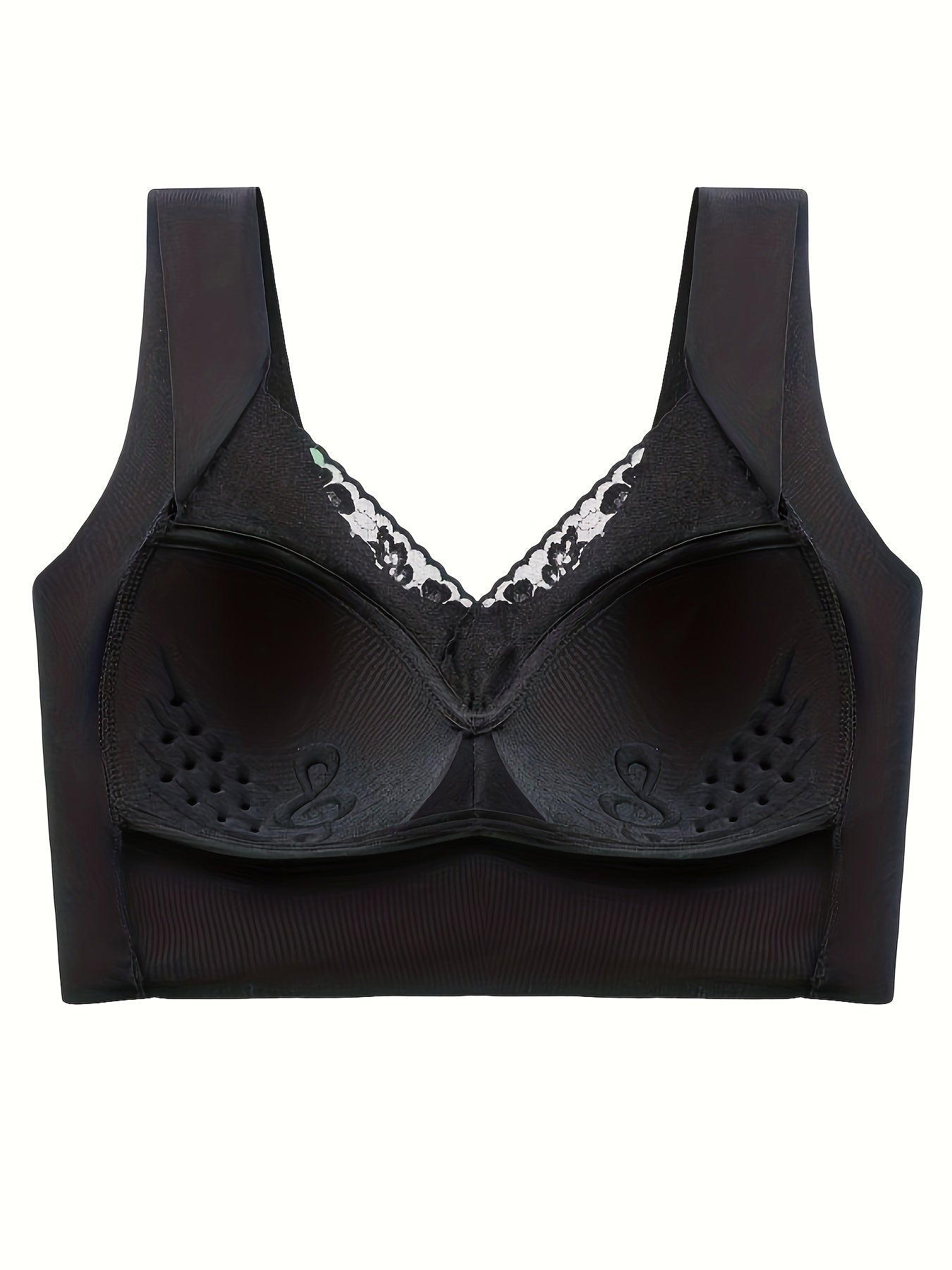 Wireless Lace & Mesh Push Up Bra - Comfy & Breathable