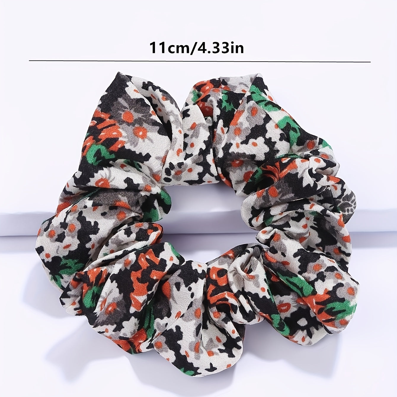 8pcs Floral Large Scrunchie Hair Rope Retro Flower Hair Accessories