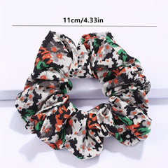 8pcs Floral Large Scrunchie Hair Rope Retro Flower Hair Accessories