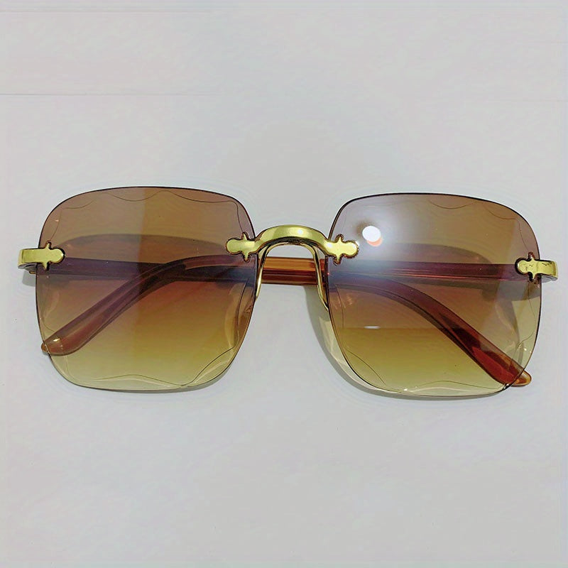 Square Rimless Sunglasses Gradient Glasses UV400