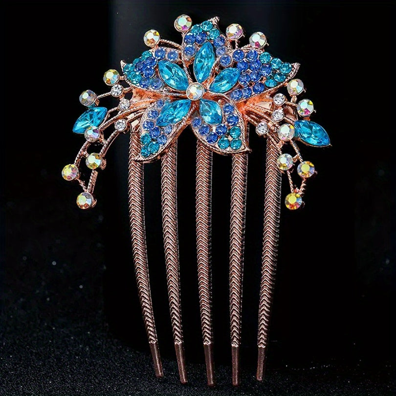 Rhinestone Flower Hair Combs for Mother's Birthday