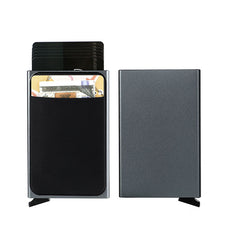 Pop Up Minimalist Metal Wallet Card Holder Thin Slim Purse