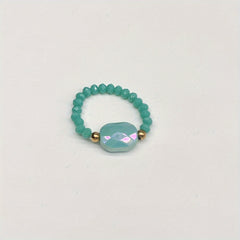 Colorful Crystal Glass Beads Ring for Women