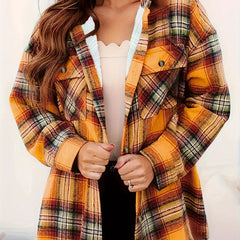  Plaid Print Long Sleeve Button Up Shirt