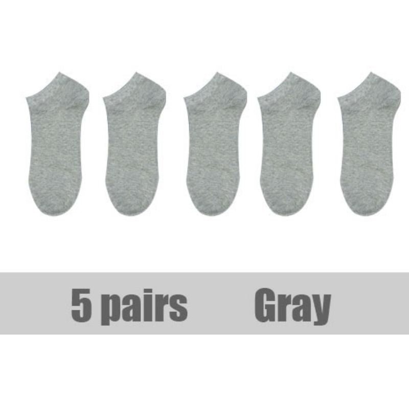 5 Pairs Women's Solid Boat Socks No Show Socks