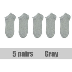 5 Pairs Women's Solid Boat Socks No Show Socks