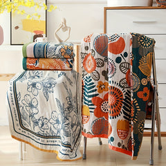 Flower Pattern Bath Sheet Soft and Absorbent Towel
