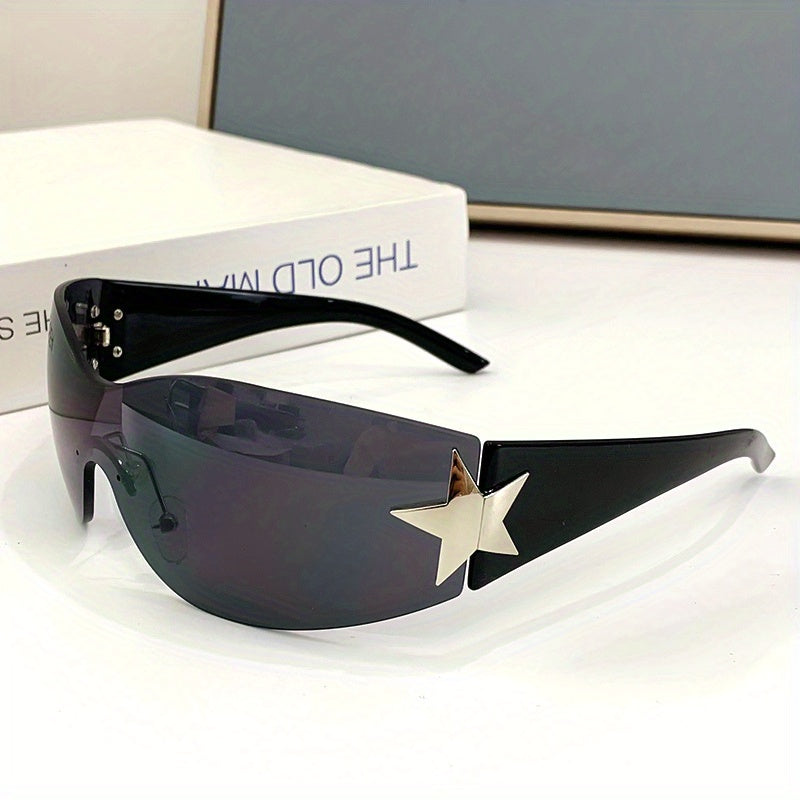 Frameless Sporty Sunglasses Y2K Shades Glasses for Men and Women