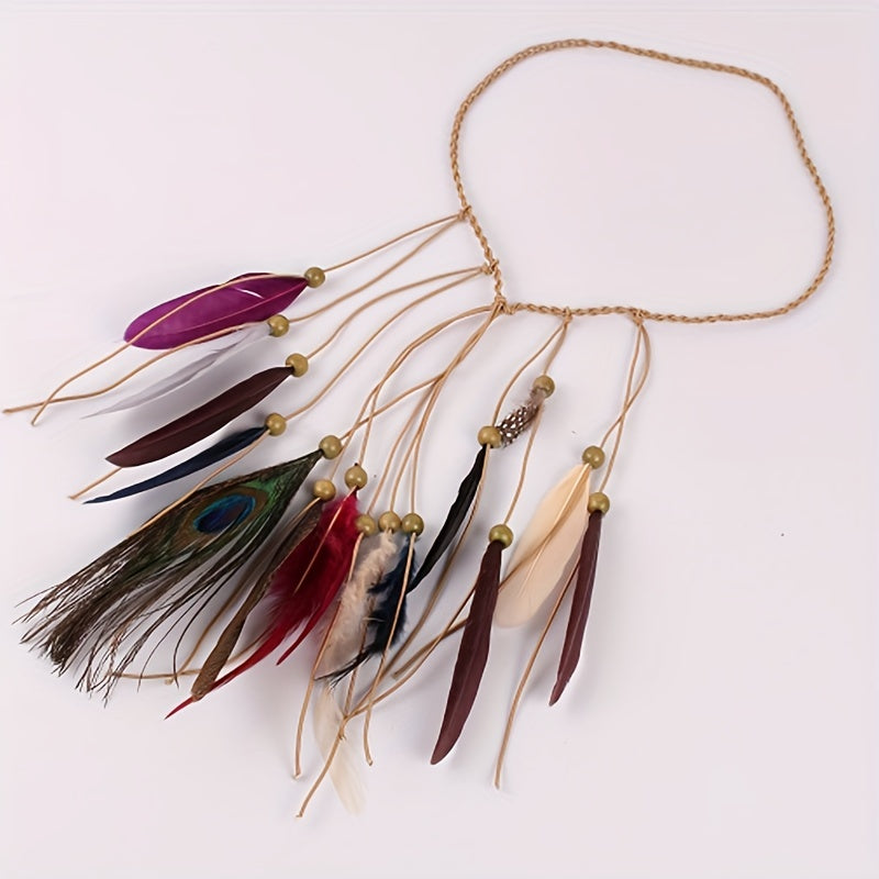 Bohemia Style Feather Hair Band Adjustable Headwear