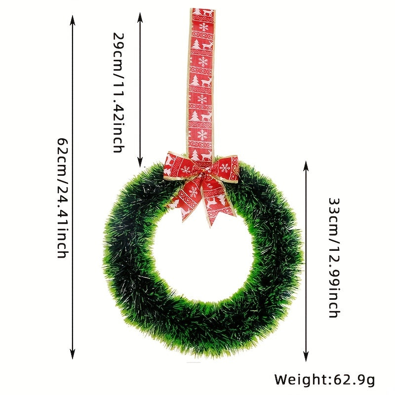 Disposable Christmas Wreath Bow Vine Pendant Decoration