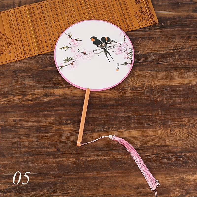 Chinese Style Round Fan Dance Accessories Ancient Palace Fan