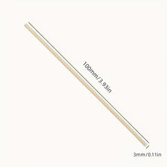 100pcs Wooden Stick 100mm 3mm Solid Wood Birch Ice Cream Stick