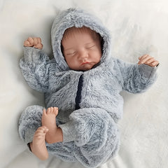 Adorable 45 Sleeping Reborn Boy Doll Full Body Soft Vinyl Material Waterproof Re